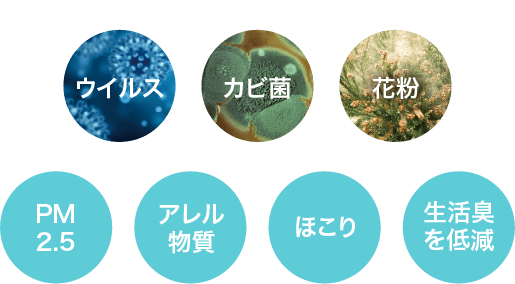 様々な汚れ、ウイルス、菌類