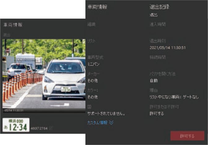 AIカメラによる車番認証イメージ