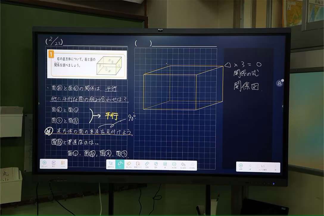電子黒板に記録された授業の内容