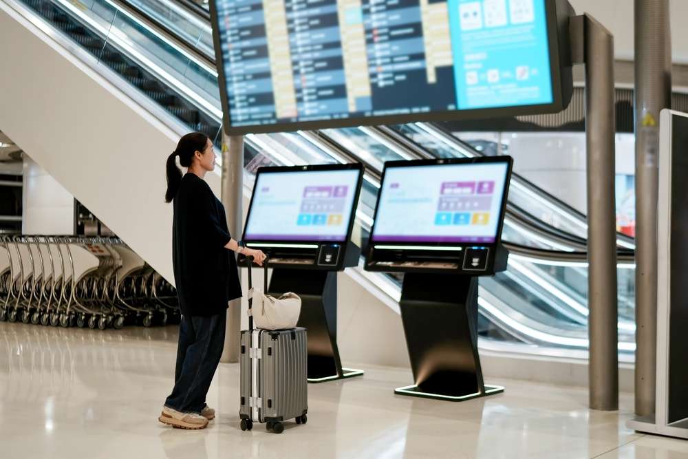 空港に設置されたデジタルサイネージ