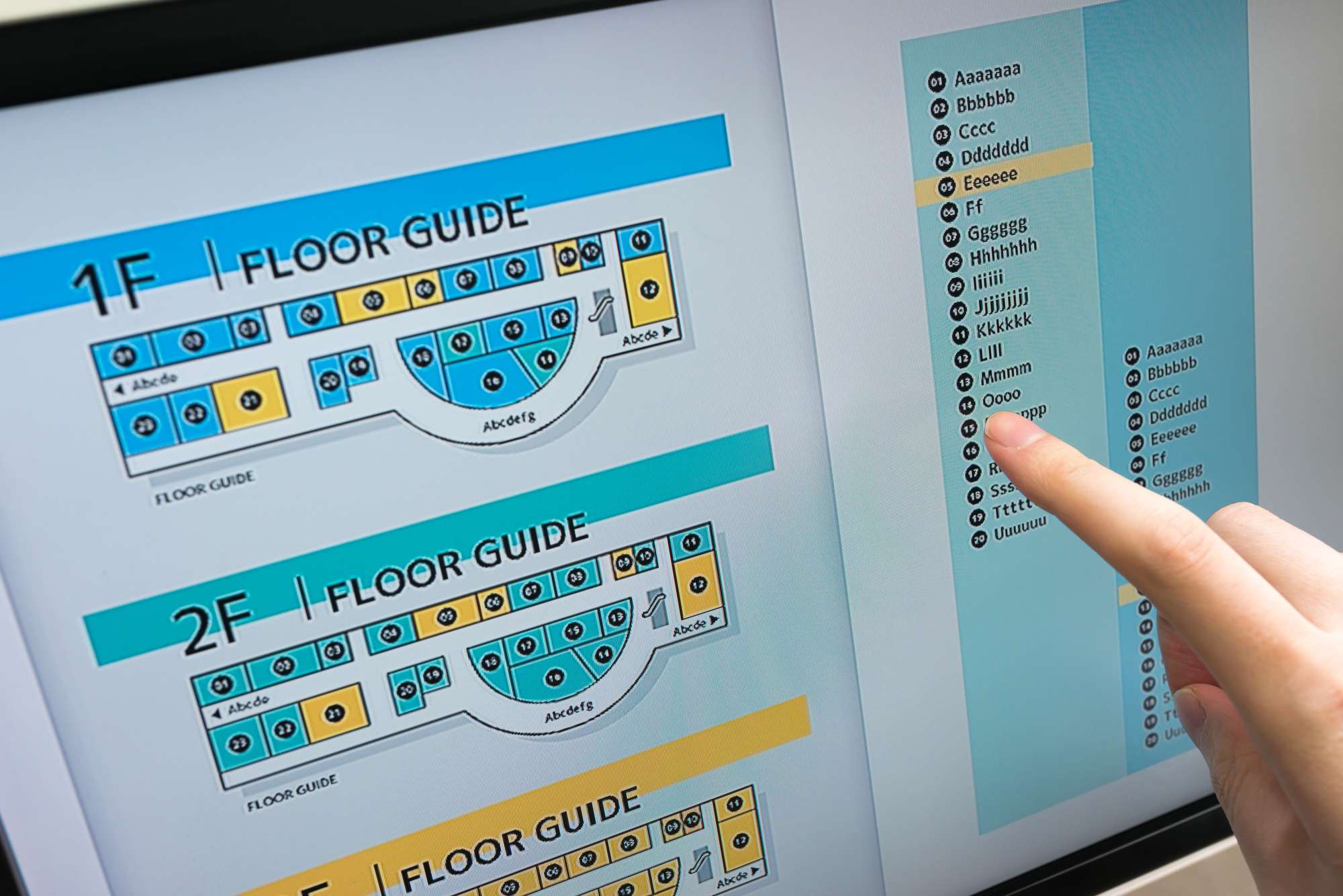 タッチパネル式のデジタルサイネージ