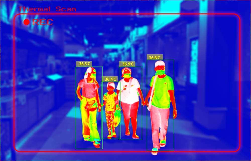 ショッピングモール内のサーモグラフィー