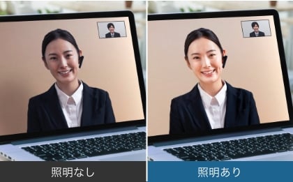 Web会議で表情を鮮明に映す
