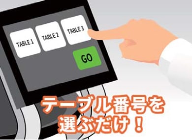 テーブル番号を選ぶだけ！