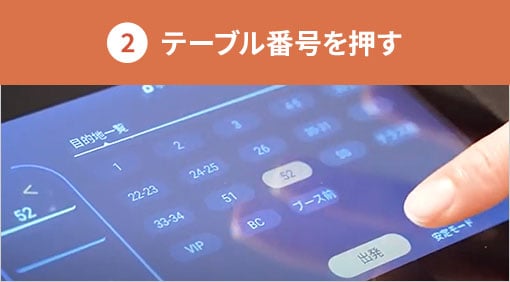 テーブル番号を押す