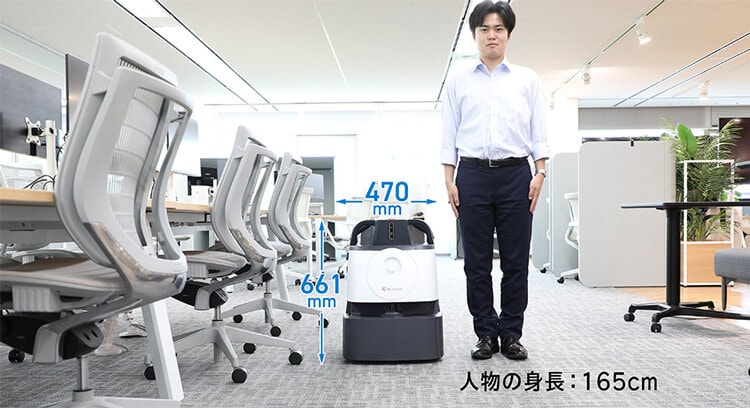 オフィス空間と人物との比較画像