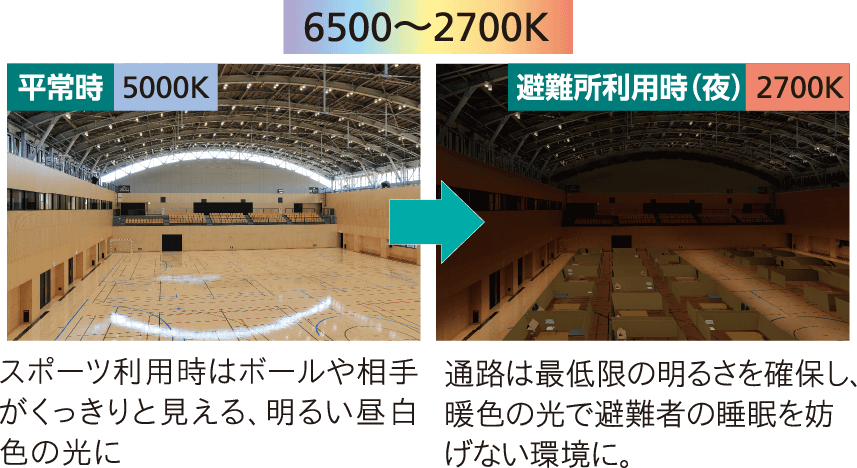 調光・調色機能も活用