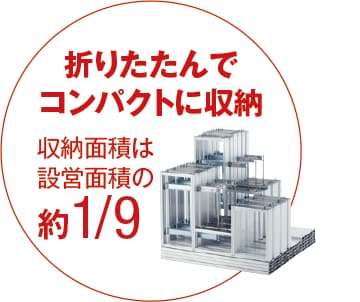 折りたたんでコンパクトに収納