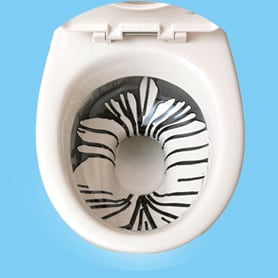 汚れた便器を再現