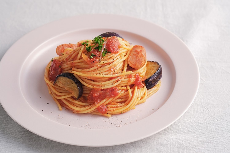 茄子とトマトのパスタ