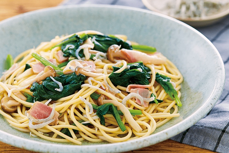 ほうれん草とじゃこの和風パスタ