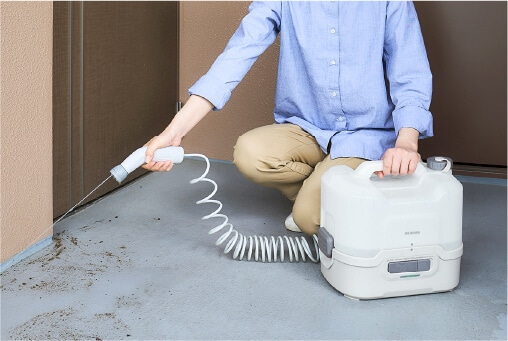 汚くなったタイヤも<br>楽々洗浄