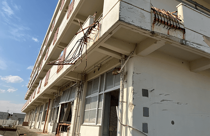 津波により壊れた柵