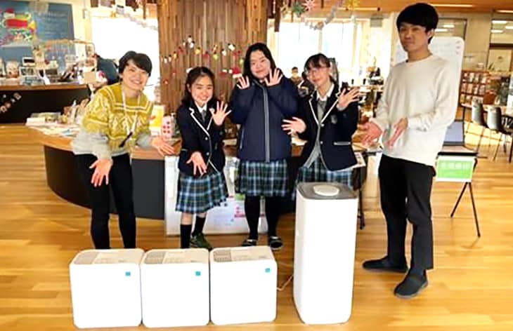 コラボ・スクール双葉みらいラボへの商品協賛の様子(マスクは撮影時のみ外しています)