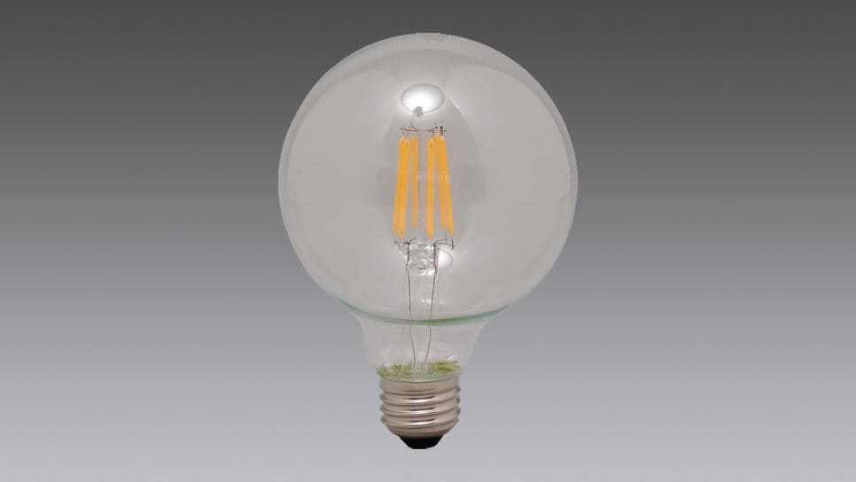 LEDﾌｨﾗﾒﾝﾄ球ボール電球　E26　80形相当　1160lm　電球色 LDG9L-G-FC商品画像