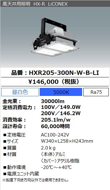 コード IRIS 高天井用LED照明 RZ180シリーズ E39口金タイプ 20000lm