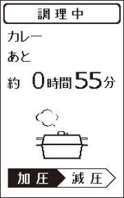 残り時間や加圧・減圧の状態
