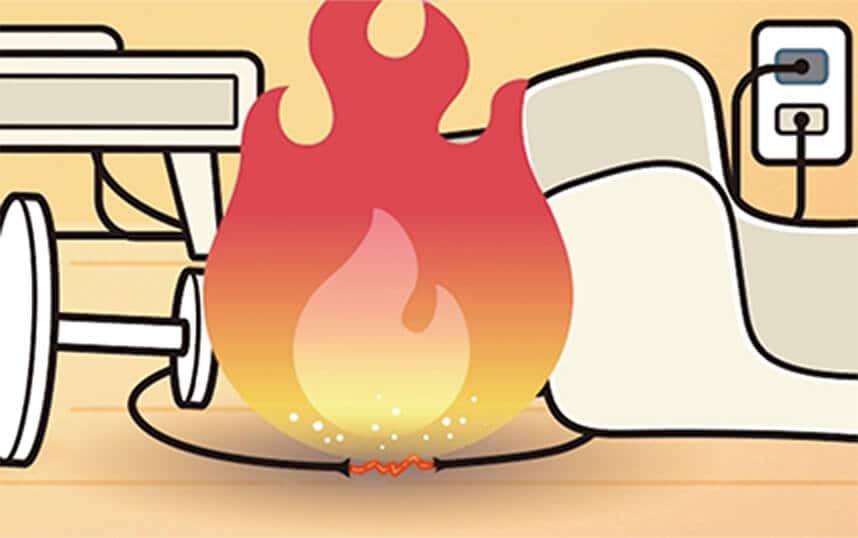 地震により損傷した電気配線