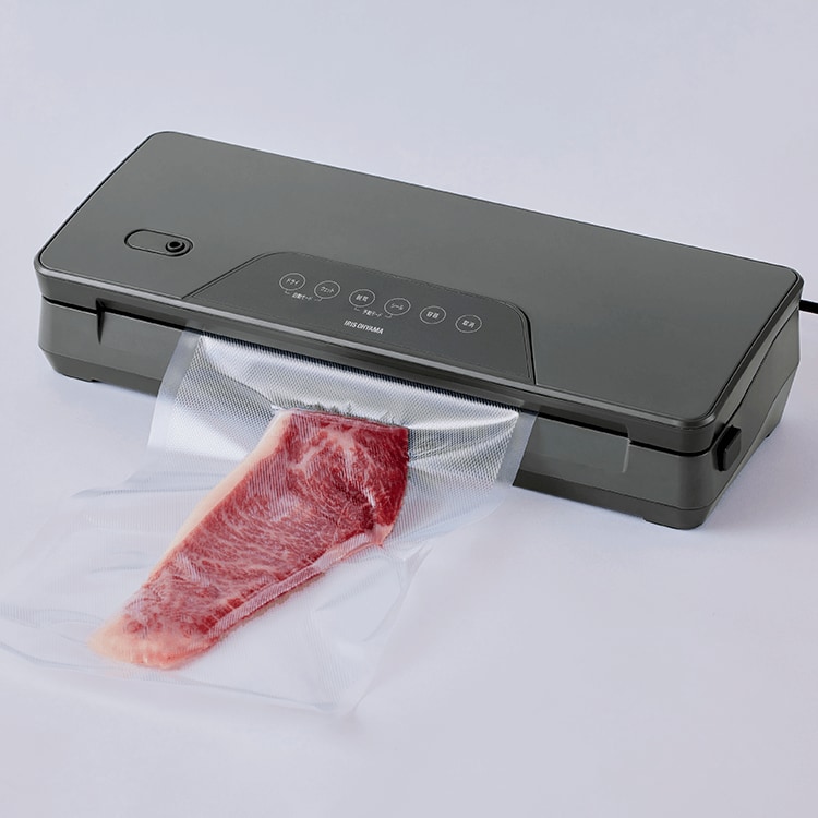 真空パック完成！しっかり食材が真空保存されます！