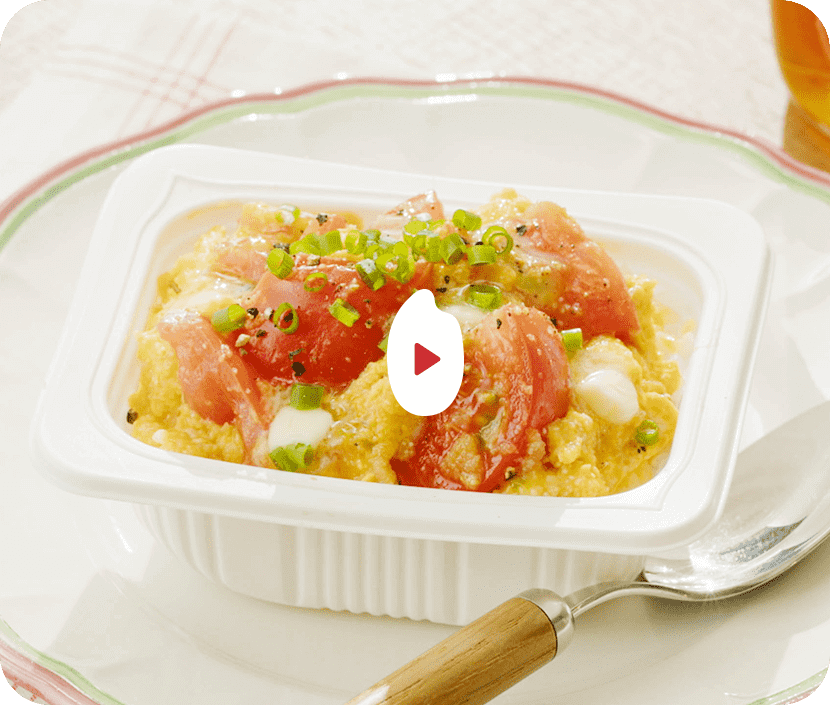 お仕事で毎日くたくたのあなたに 明太トマ卵丼