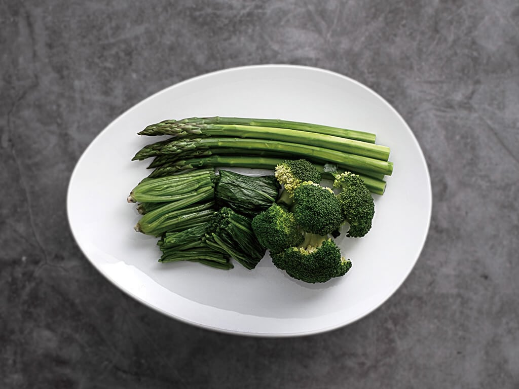蒸し野菜（葉物）のレシピ