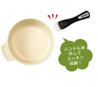 ハンドルを外してスッキリ収納！