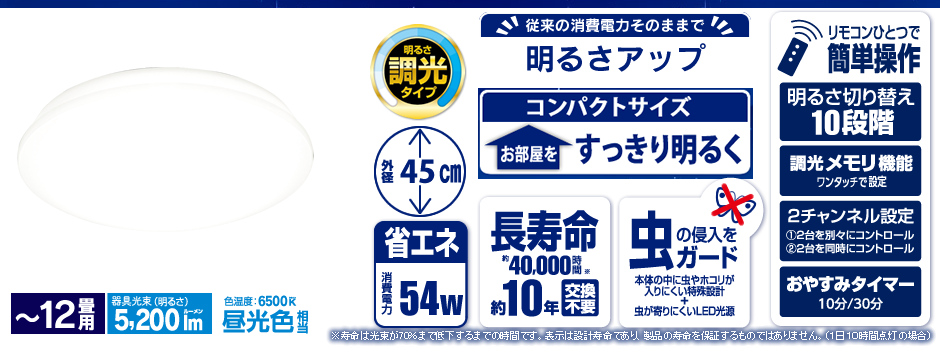 CL12D-4.0 〜12畳用・調光タイプ