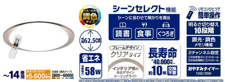 CL14DL-CF1(〜14畳用・調光・調色タイプ)