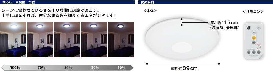 アイリスオーヤマ｜ECOHiLUX(エコハイルクス)｜LEDシーリングライト 製品一覧｜CL6D-SGE（～6畳用・調光タイプ）