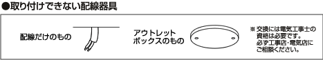 取り付けできない配線器具