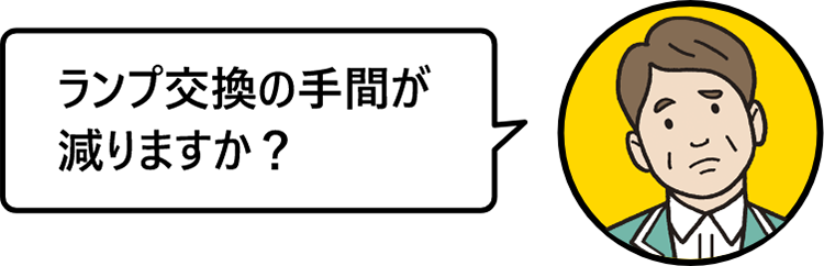 ランプ交換の手間が減りますか？
