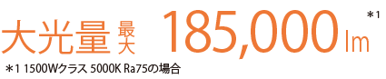 大光量 最大185,000lm