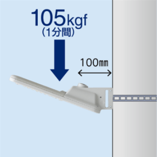 耐静荷重試験において、器具及び取り付け器具の破損・変形等が見られないことを確認