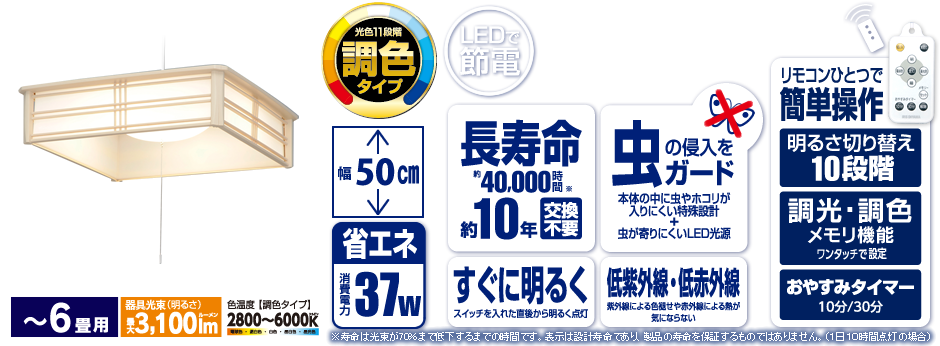 和風ペンダントライト PLC6DL-J(~6畳用・調光・調色タイプ) 和風ペンダントライト PLC6DL-J(~6畳用・調光・調色タイプ)