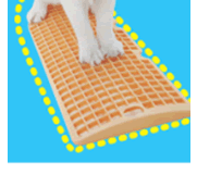 肉球を刺激して開かせる アーチ形状のスノコ