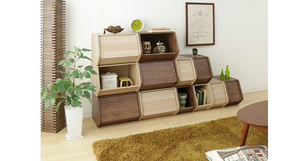 積み重ねて多目的に使用できる木製収納ボックス 「スタックボックス