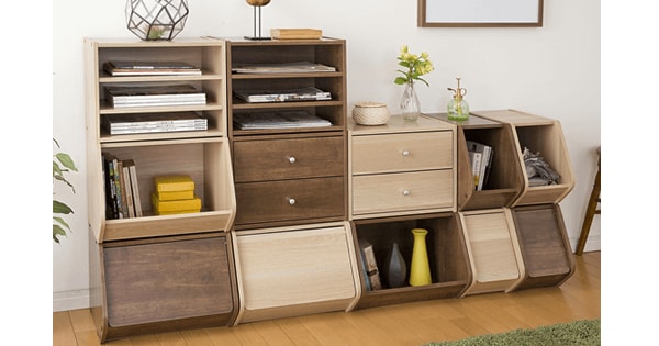 アイリスオーヤマ重ねて整理できるよ 積み重ねて多目的に使用できる木製収納ボックス「スタックボックス