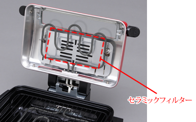 臭いを抑えるセラミックフィルター搭載