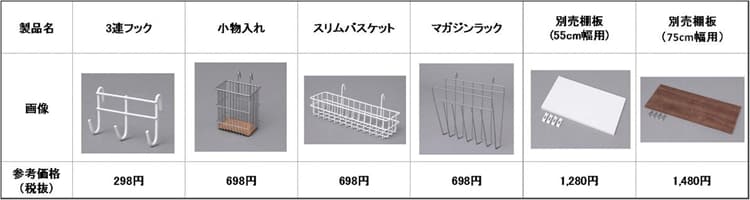 専用パーツで側面のメッシュ面に収納を拡張できる