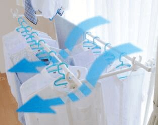 従来品よりも多くの洗濯物を干せる
