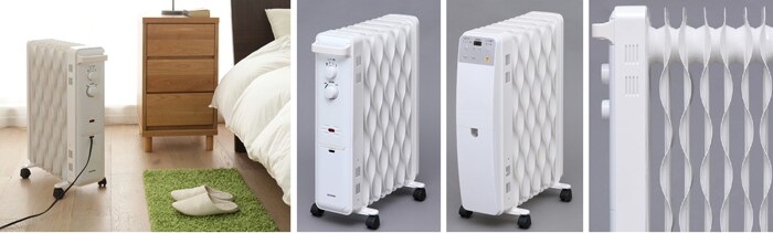 効率よく部屋を暖めるための独自のフィン形状
ホコリを巻きあげず、ムラなく温める 「ウェーブ型オイルヒーター」を発売