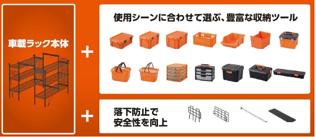 収納ツールと組み合わせて自由にカスタマイズ