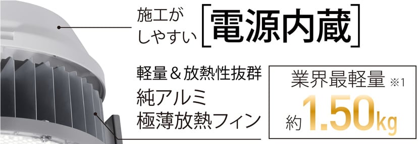 電源内蔵により施工性が向上