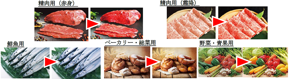 食材の特性に合わせた光でより食材を鮮明に演出