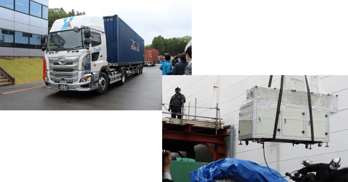 国産マスク生産に向け生産設備を宮城県角田工場に搬入開始