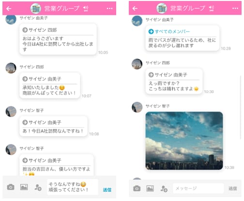 アプリの使用画面
