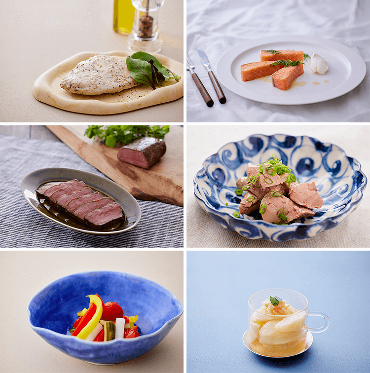 サラダチキンなど料理のイメージ
