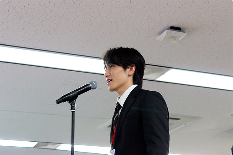 答辞　内定者代表　藤本 飛龍（ふじもと ひりゅう）さん