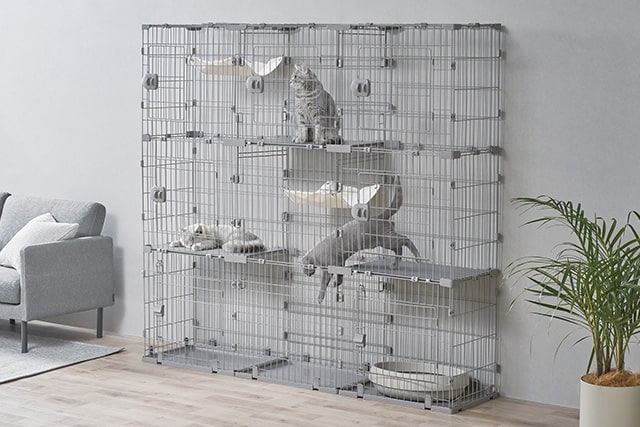 広々スリムキャットケージ　多頭飼いにも対応