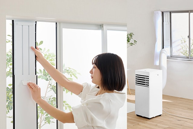 窓パネルにより排気を室外へ排熱